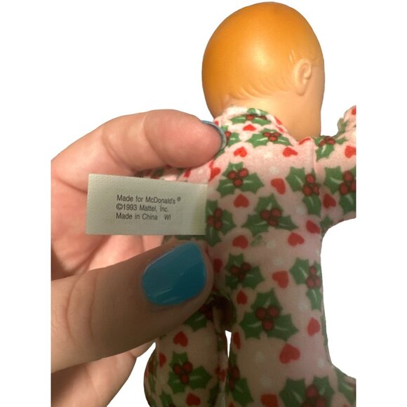 Vintage 1993 McDonald's Mattel Baby Doll With Holiday Pajamas Stuffed With Polye - Picture 4 of 5